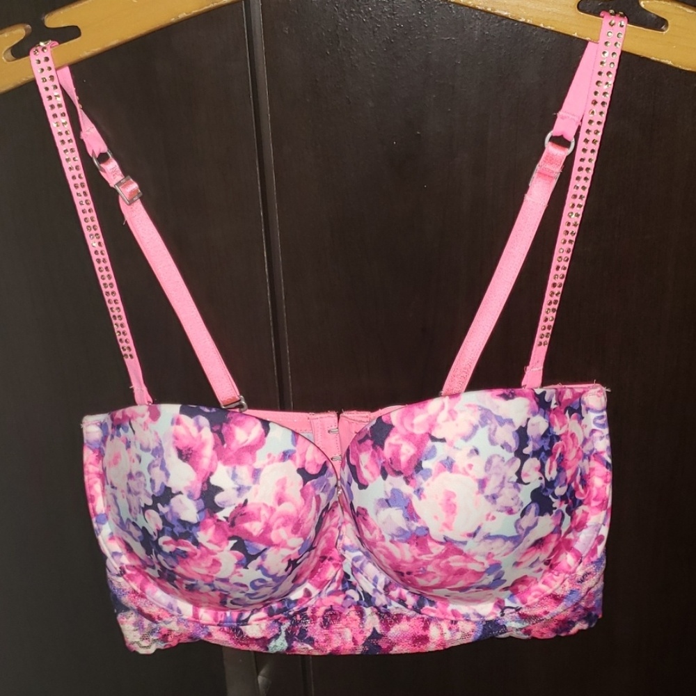 BNWT Pink Floral Lace Bustier